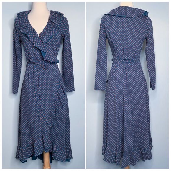 Matilda Jane Reunion Wrap Dress Ruffle Trim NWT Size Small - Picture 4 of 6